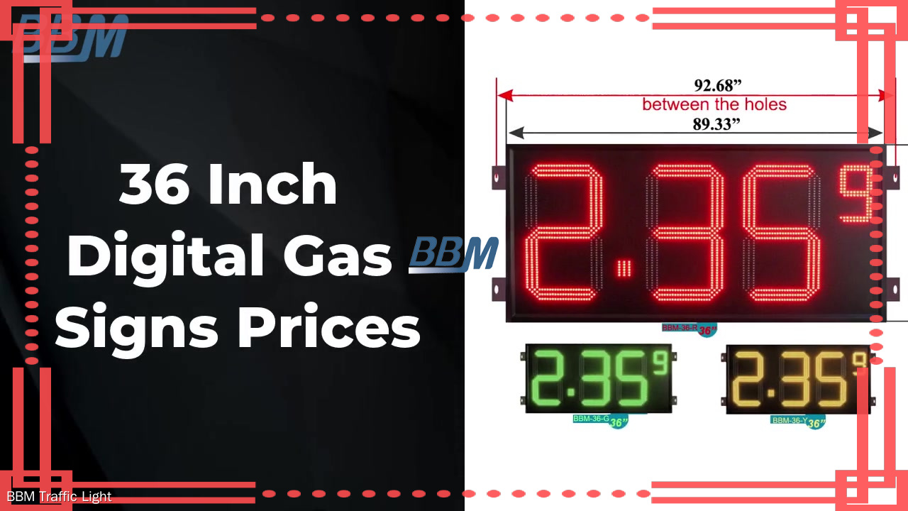 Custom gas price display signs supplier | BBM Traffic Light