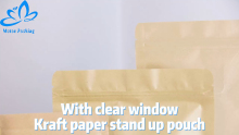 Stand Up Kraft Paper Pouch With Window