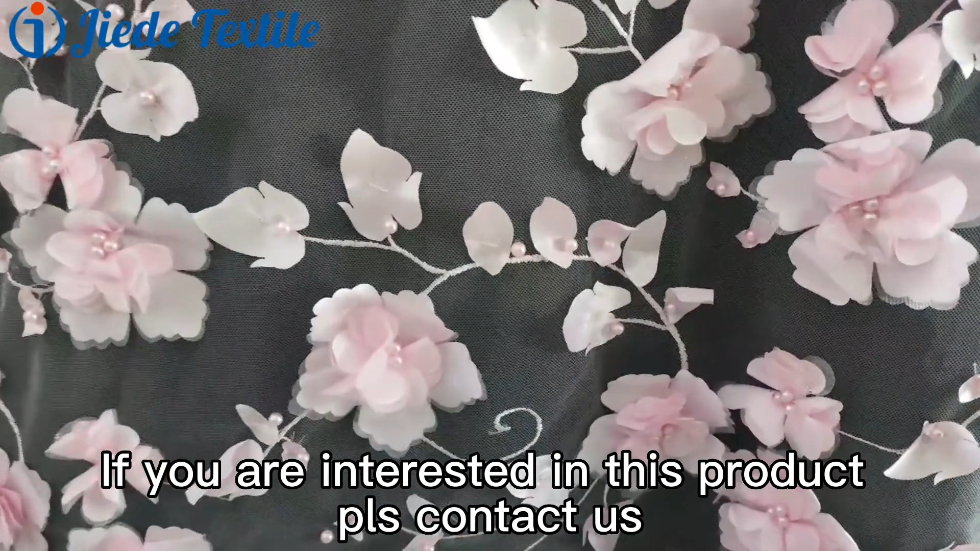  Quality Hot Sale Beautiful Design White 3D Flower Pearl Beaded Lace Fabric Floral Applique Embroidery Fabric Tulle Net Manufacturer | Jiede 
