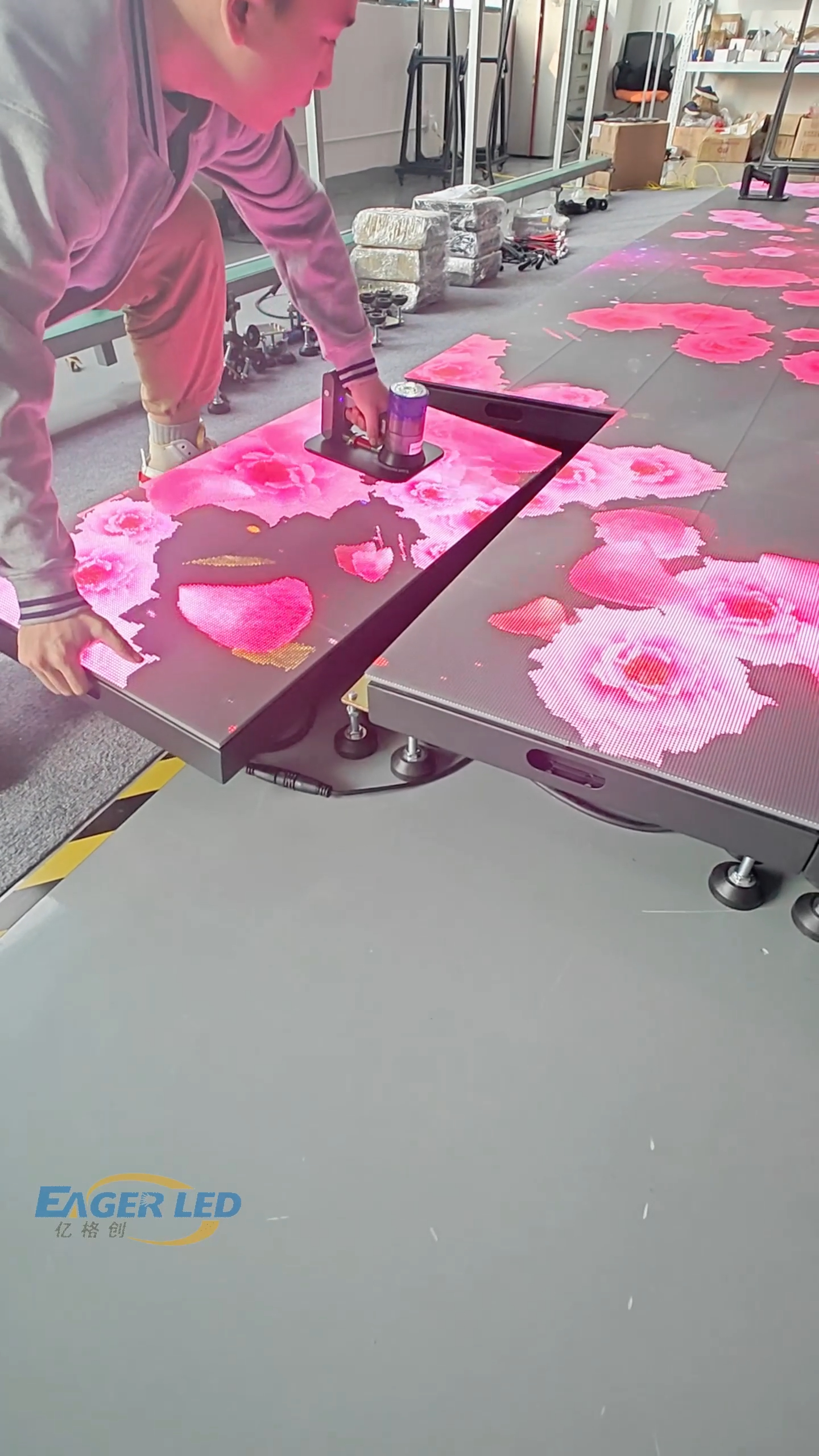 LED indoor floor screen installation completed! EagerLED