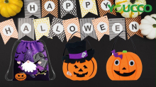 Small MOQ Custom Halloween Decorations Children Carry Pumpkin Bags Trick or Treat Tote Bags
