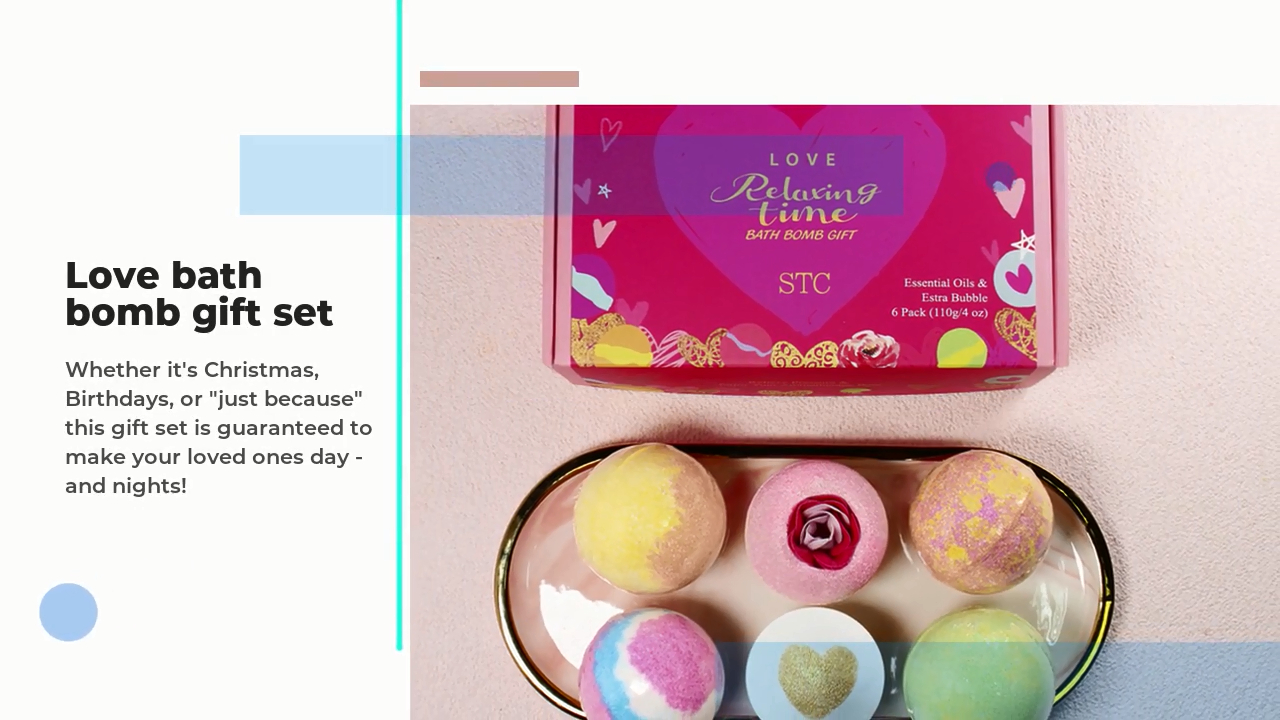 STC 6 pcs relaxing handmade bath bomb gift set moisturizing festival