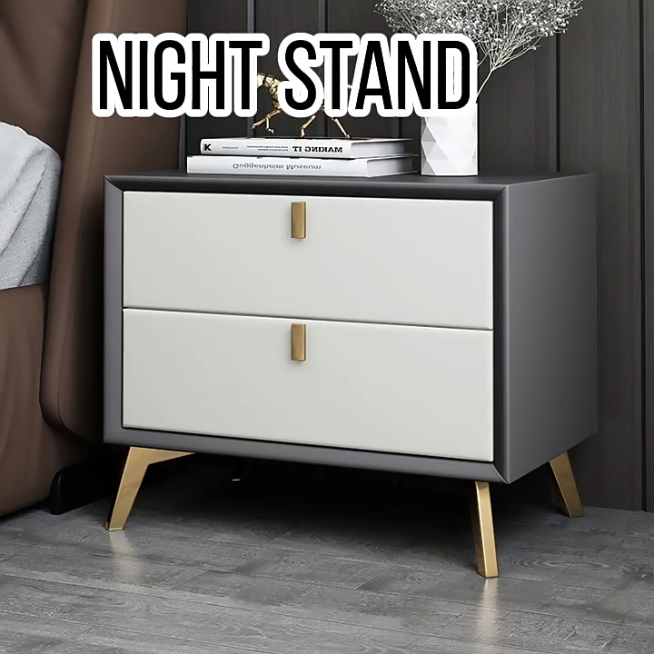  Luxury Bedside Table Bedroom Cabinet Organizer Stainless Steel Night Stand 2 Drawer Shelf Storage Supplier & manufacturers | Leading 