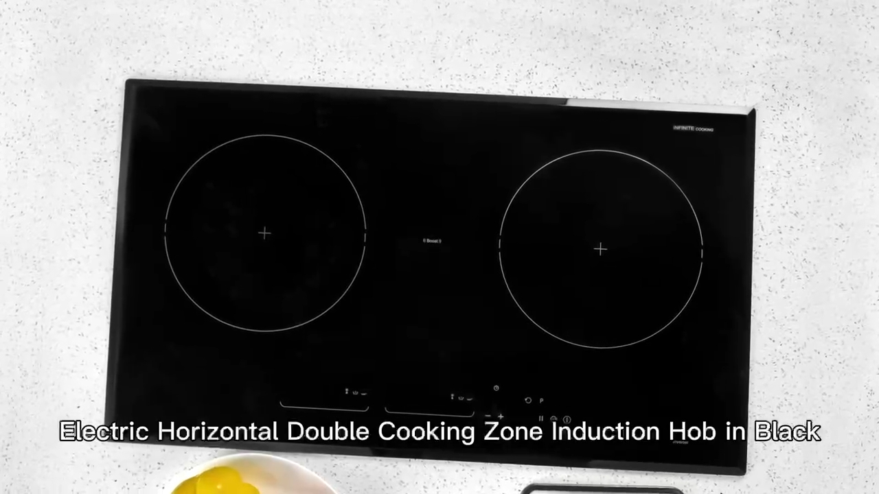 Nhà cung cấp bếp cảm ứng vùng nấu đôi nằm ngang bằng điện màu đen& nhà sản xuất | H-một