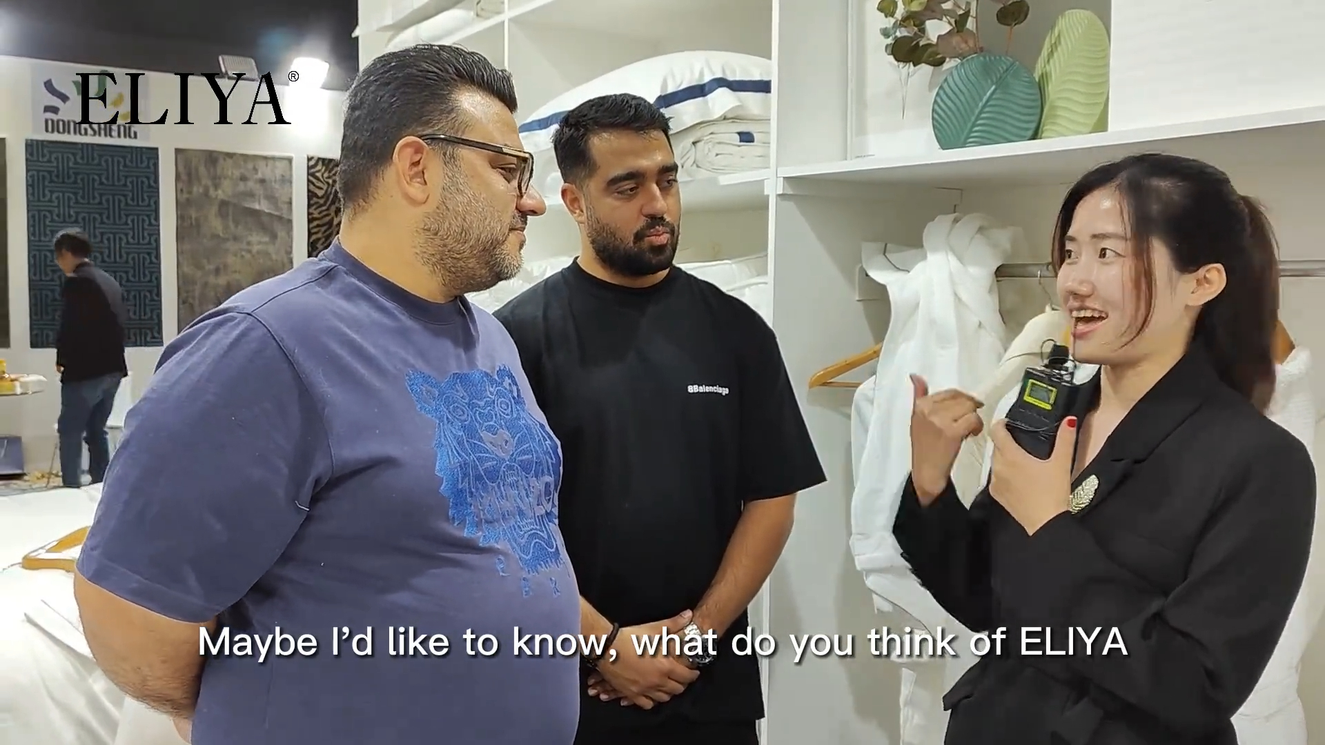 On-site customer interview at Dubai Hotel Linen Exhibition | ELIYA Hotel Linen