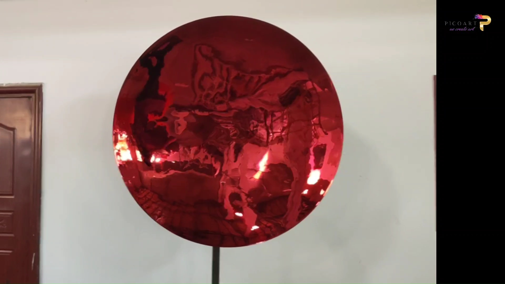 Stainless steel spray coating dark red wall art decoration Custom sculpture Products | Pico Art