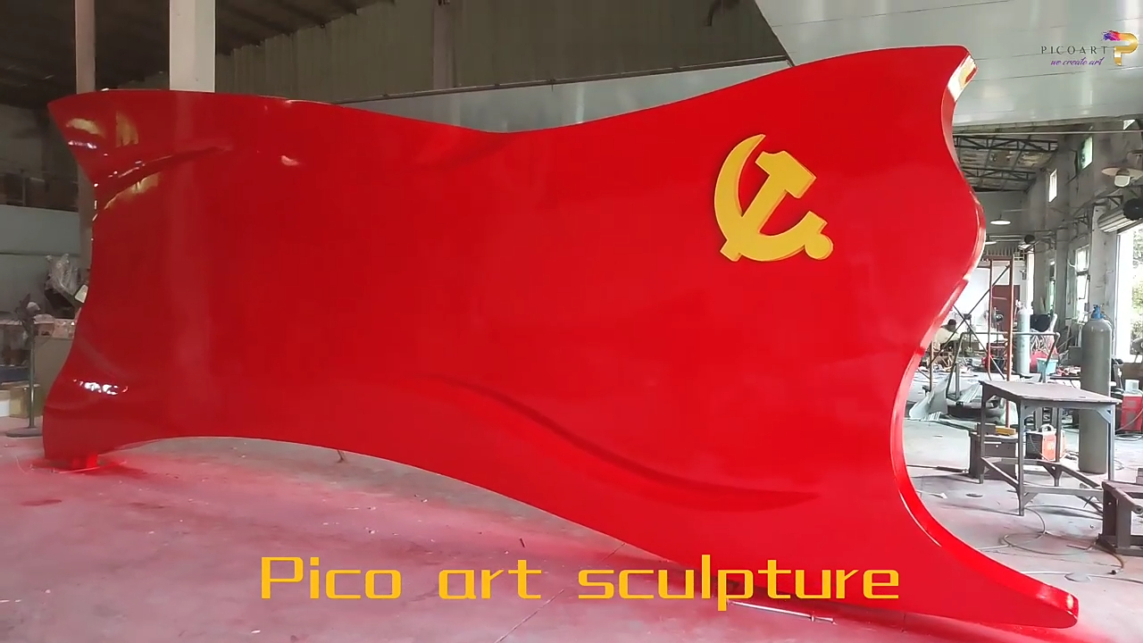 Customized party flag outdoor stainlss steel sculpture Supplier & manufacturers | Pico Art