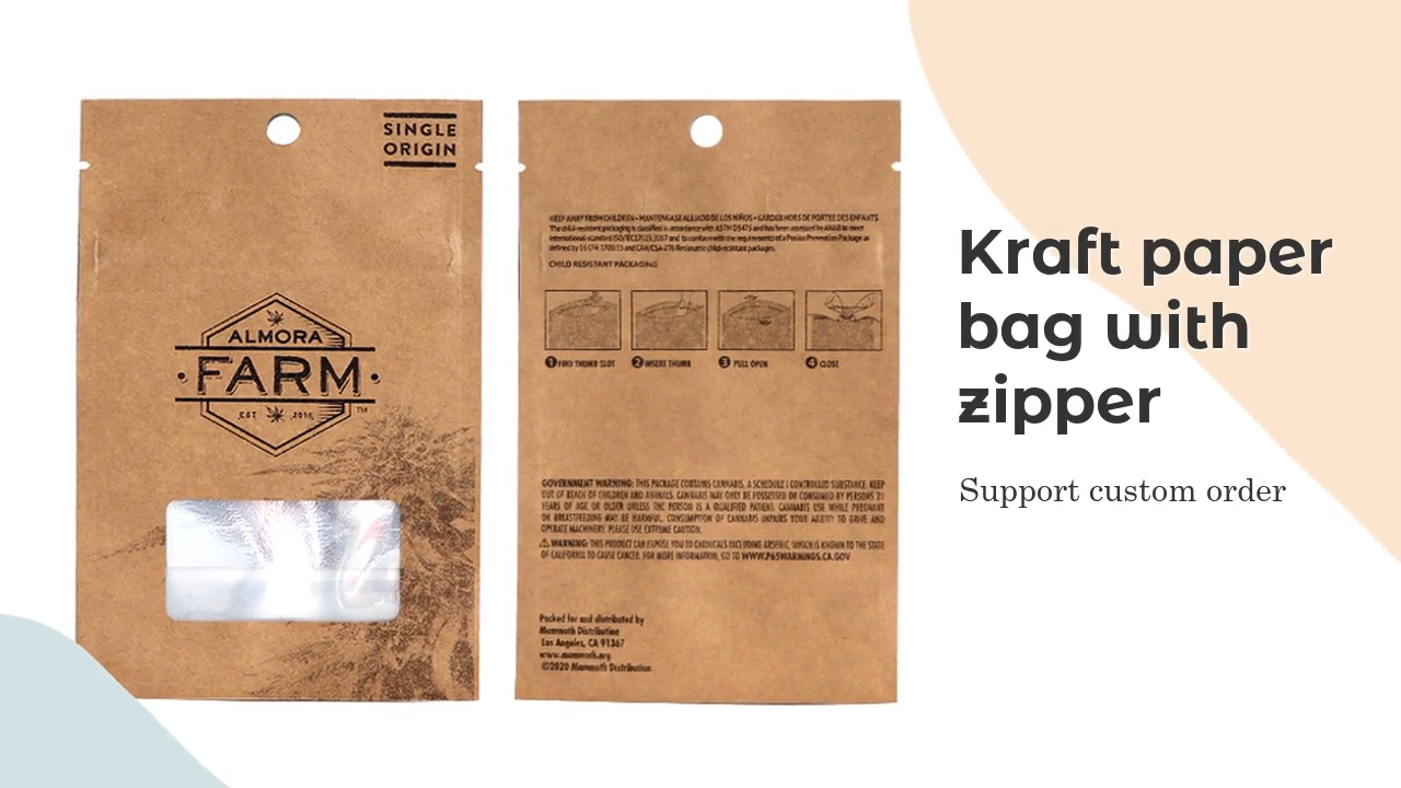 Best printed kraft paper bags resealable supplier  from China