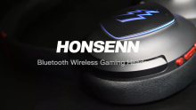 HONSENN Bluetooth Wireless Gaming Headset with Microphone-Spatial Surround Sound-Low Latency RGB Headset