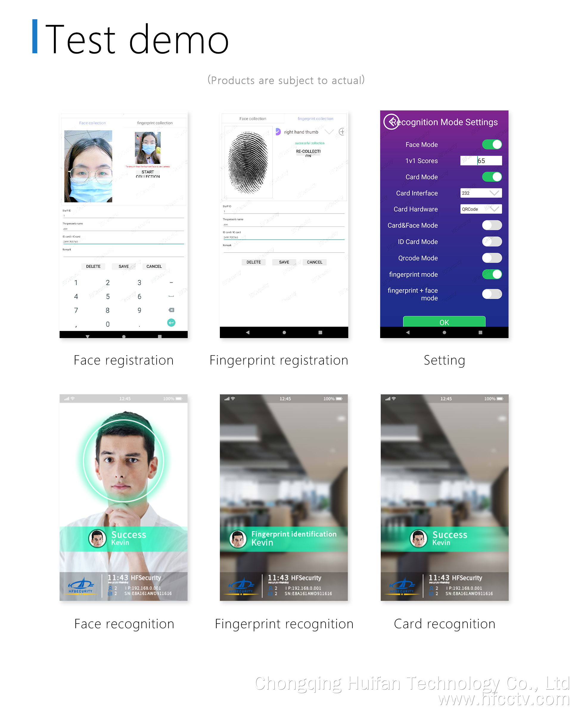 HFSECURITY Facial Recognition Access System