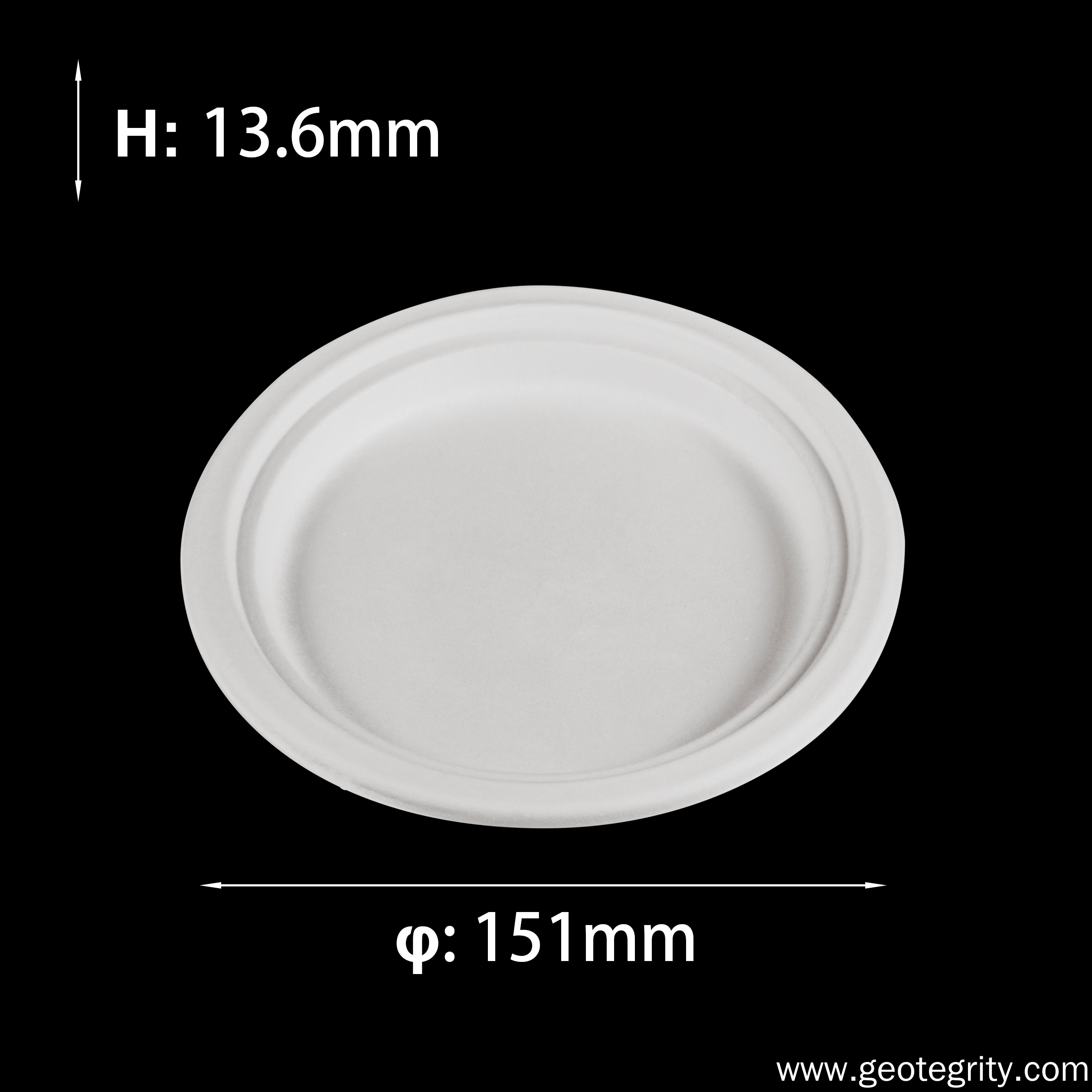 6inch bagasse pulp plate