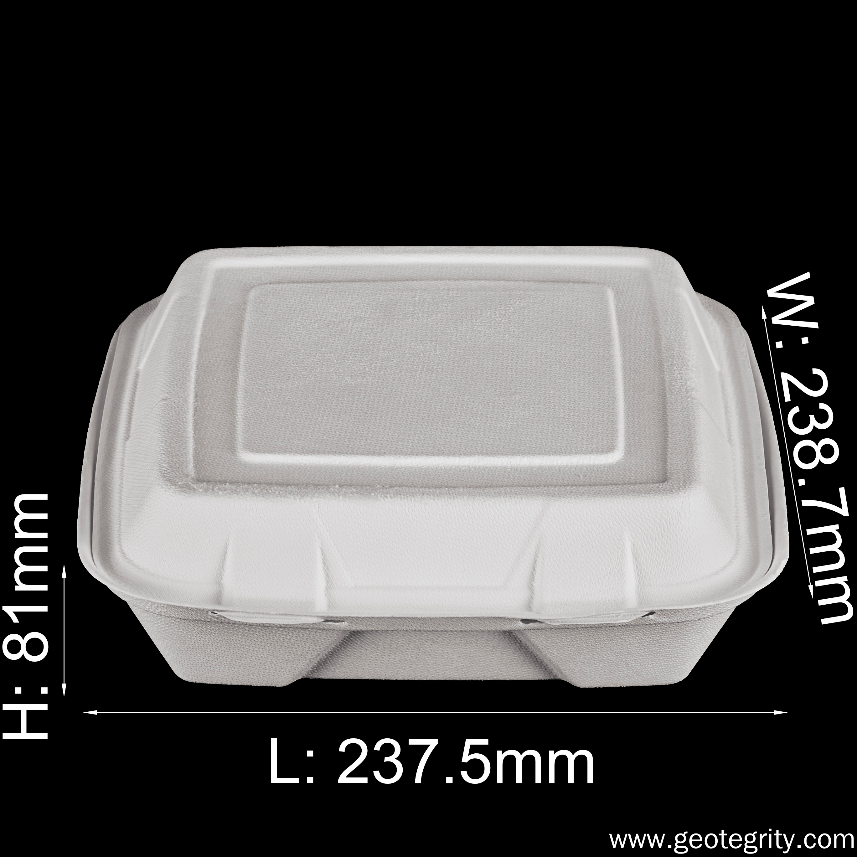 9 x 9 bagasse clamshell