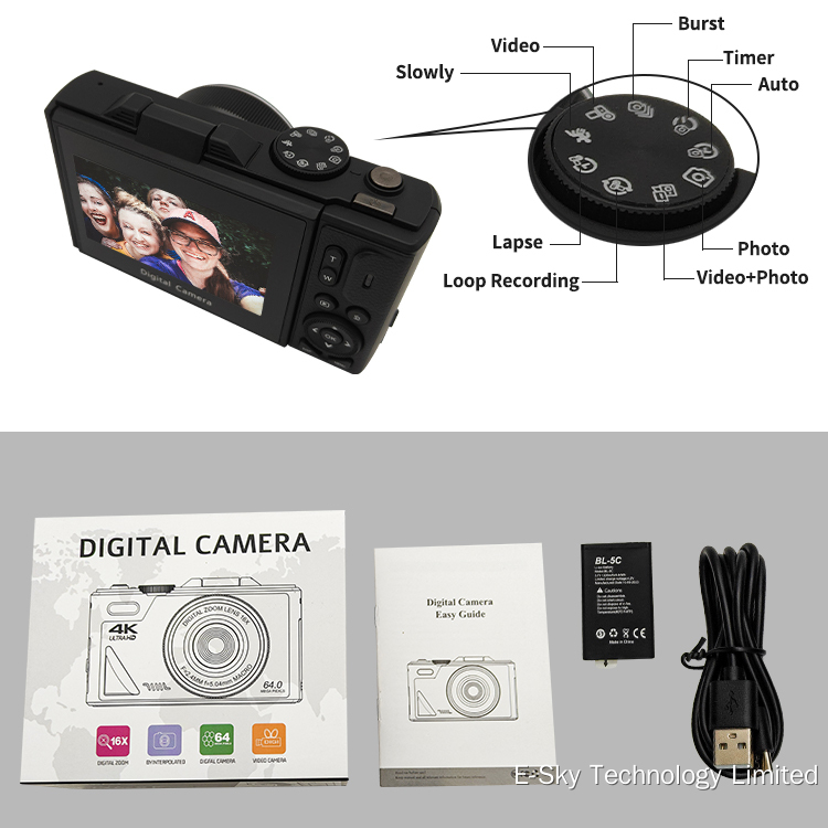 OEM Vintage Digital Cameras 56MP With Flip Up Screen Selfie For
