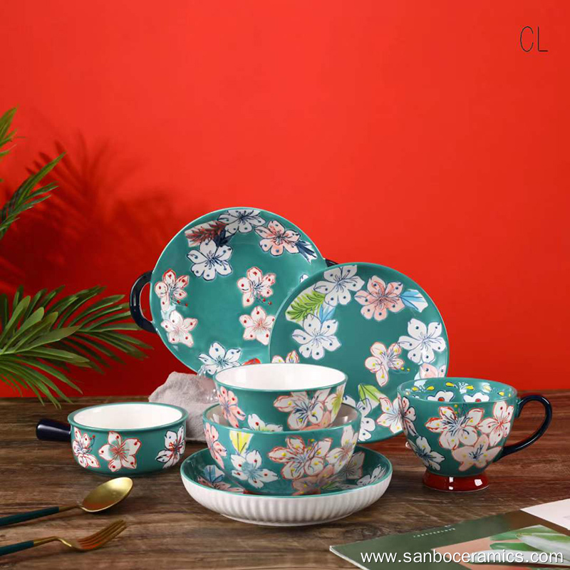 Best Underglaze color dinner plate ceramic set Factory Price SANBO