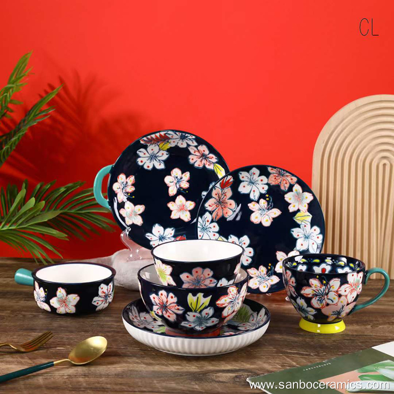 Best Underglaze color dinner plate ceramic set Factory Price SANBO